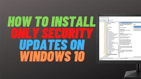 How To Only Install Security Updates On Windows 10 Youtube