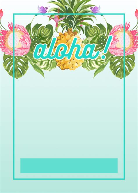 Background Hawaiian Invitation Template