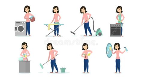 Woman Doing Chores Stock Vector Illustration Of Domestic 99199265