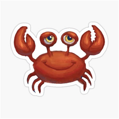 Crabby Crab Sticker By Onekatie Redbubble
