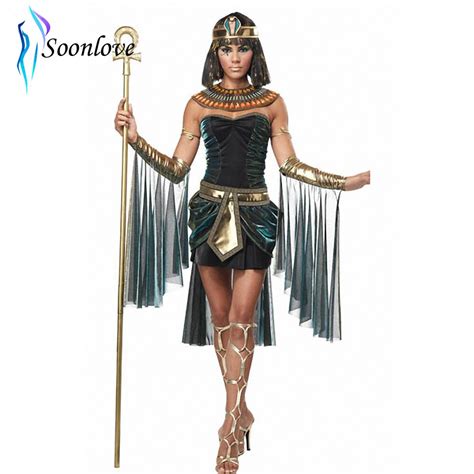 Sexy deluxe ladies fancy dress deusa egípcia cleópatra egito traje das