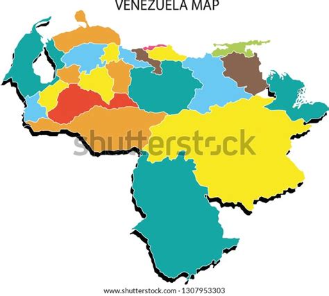 Venezuela Map Vector Illustration Venezuela Map Stock Vector Royalty