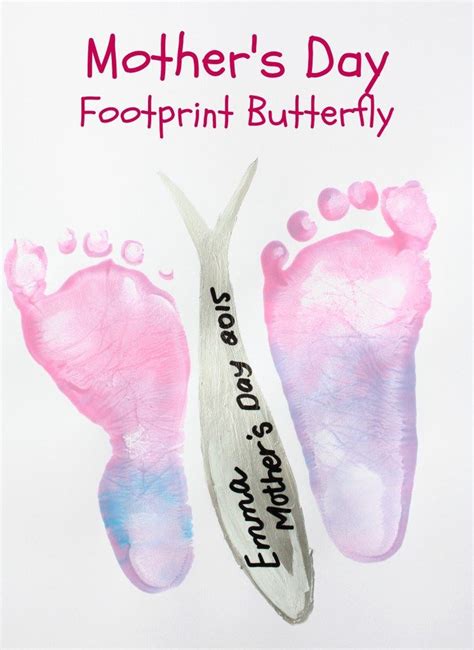 Footprint Butterfly Keepsake Mothers Day Crafts Mothers Day Diy
