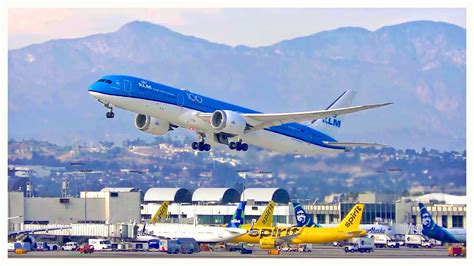 4k Klm Boeing 787 9 Dreamliner Lax Departure Plane Spotting