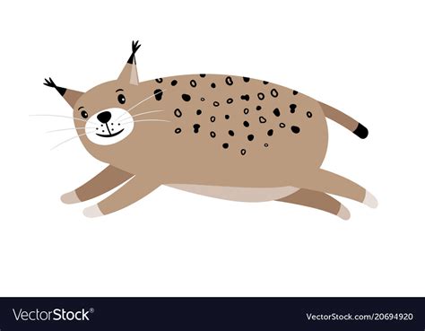 Lynx Cute Cartoon Animal Icon Royalty Free Vector Image