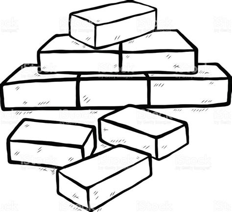Brick Drawing Outline Download House Drawing Brick Stock Vectors