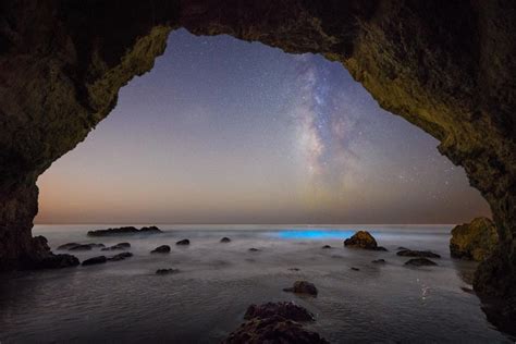 Stunning Photo Shows Bioluminescence Under Milky Way From