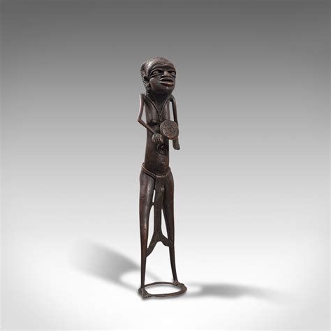 Tall Antique Tribal Figure West African Benin Kingdom Female Statue