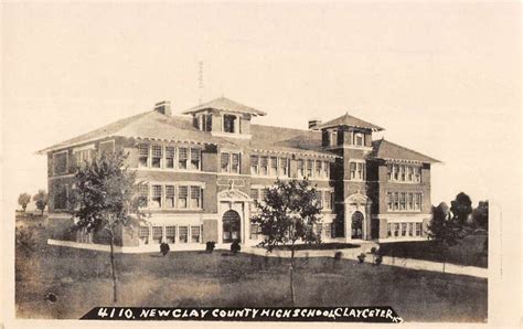 Clay Center Kansas New County High School Real Photo Antique Postcard