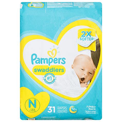 Pampers Swaddlers Jumbo Pack Newborn Up To 10 Lb Diapers 31 Ea