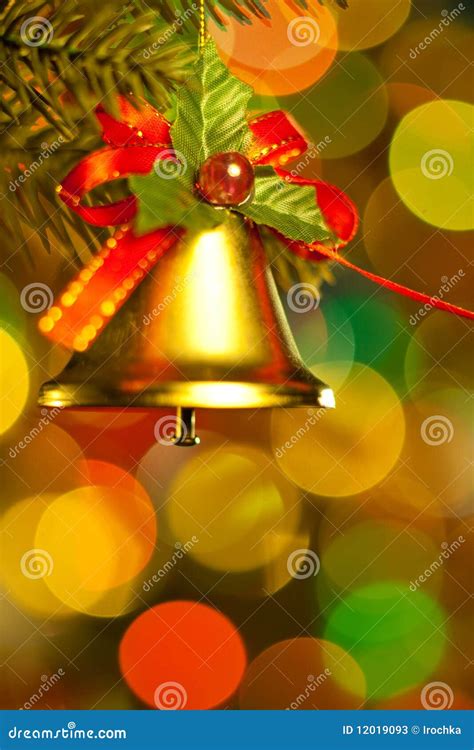 Bell On Christmas Tree Stock Image Image Of Light Peaceful 12019093