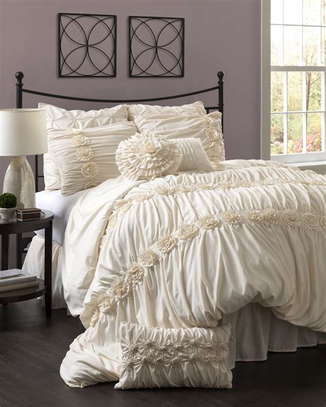 Comforters And Bedding Sets Beigecream Luxurious Shabby Chic 7 Pcs