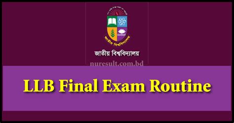 Llb Final Exam Routine 2024 Pdf National University