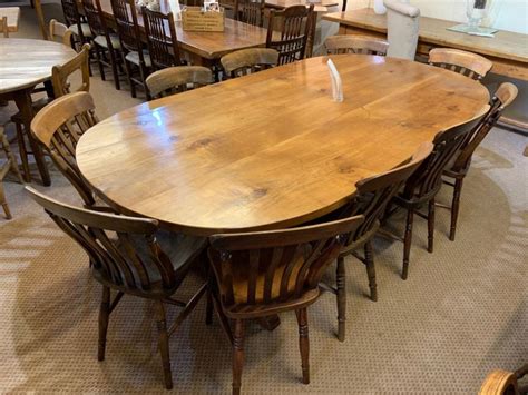 Top selling antique extension restaurant home rustic oak wood farmhouse round oval diningtables. Oval Fruitwood Farmhouse Table, antiuqe chairs, antique ...