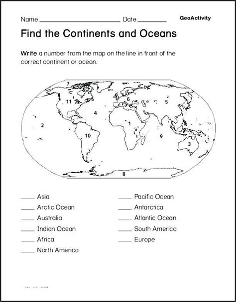 Continents And Oceans Quiz Printable Get Your Hands On Amazing Free Printables