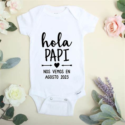 Hola Papi Spanish Onesie Bodysuit Pregnancy Announcement Etsy