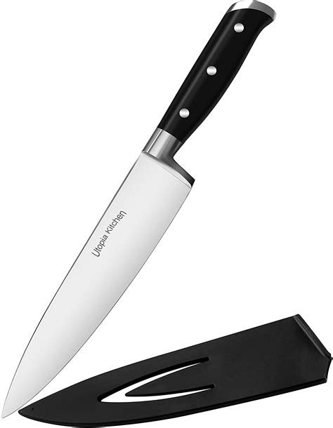 knife chef kitchen cooking steel under utopia inches pizza stainless fryer air handle carbon choose blooming onion paring sheath ergonomic