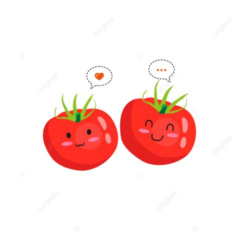 Gambar Tomat Ilustrasi Kartun Tomat Ekspresi Lucu Buah Hati Ilustrasi