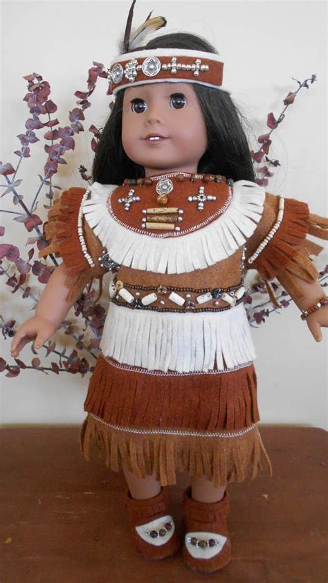 Doll Clothes Native American Style Dress Headband Mocassins Native American Clothing Native