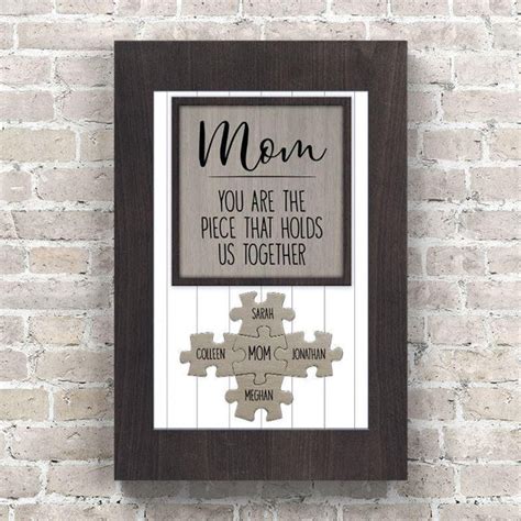 Mom You Are Piece That Holds Us Together Puzzle Personalized Canvas