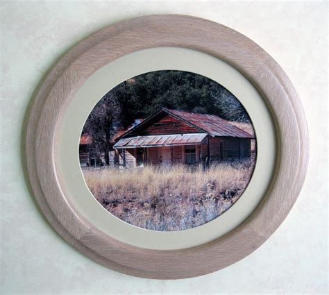 Oak Picture Frame Whitewashed Oval