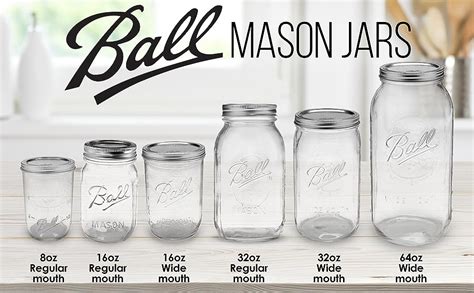 Mason Jars Sizes Chart