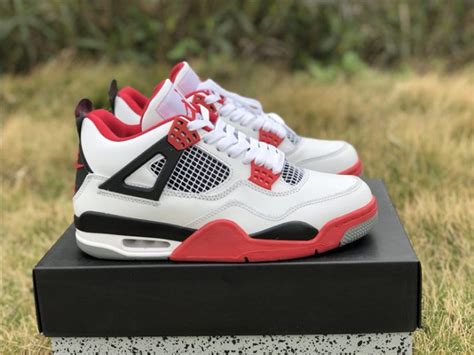 Mens Air Jordan 4 Retro Fire Red Whitevarsity Red Black For Sale