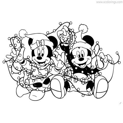 Mickey Mouse Christmas Lights Coloring Pages