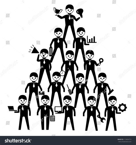 Organization Chart Human Pyramid Diagram Company Structure Stock