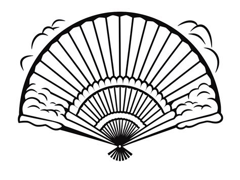 Creative Japanese Fan Coloring Page Coloring Page