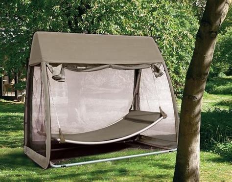 Hanging a lantern off the top for a quiet night. Hanging Swing Hammock with Mosquito Net 7.6x4.5x6.7 Ft | Canopy outdoor, Hammock swing, Hammock ...