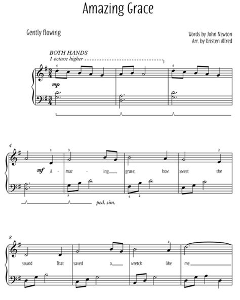 Download and print free piano sheet music. Amazing Grace - Free Easy Piano Sheet Music