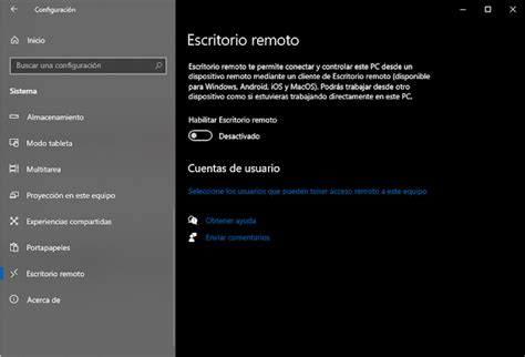 Cómo Activar Escritorio Remoto En Windows 10