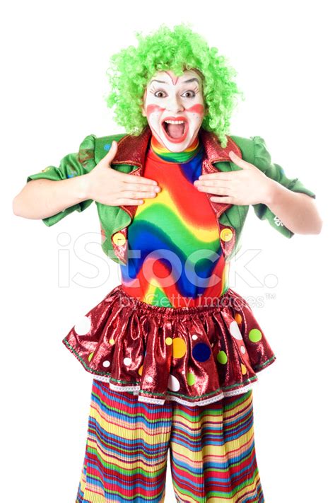 Portrait Of Joyful Female Clown Stock Photo Royalty Free Freeimages