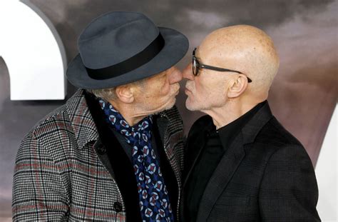 These Pictures Of Sir Patrick Stewart And Sir Ian Mckellen Kissing On