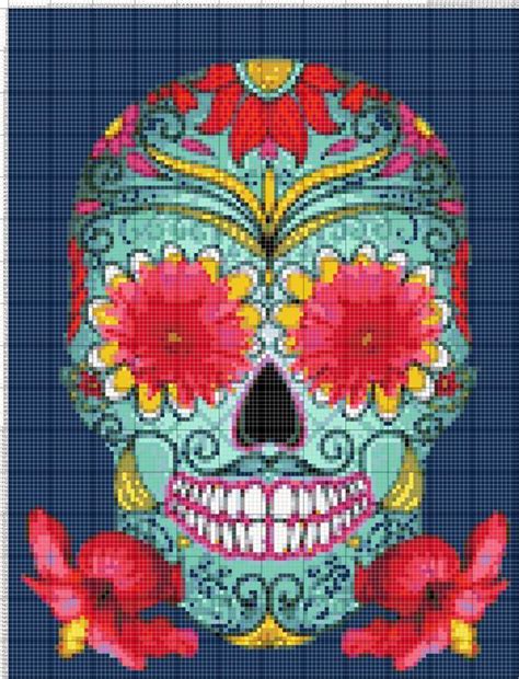 To begin the cross stitch, thread your needle and bring it up through the fabric, leaving a short end of cotton at the back, and work over this with your first few stitches to secure it. BUY 2, GET 1 FREE! Sugar Skull 276 Cross Stitch Pattern ...