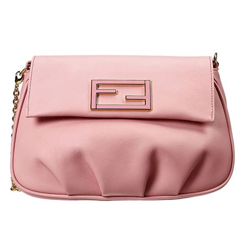 Fendi Clutch Bag Mini The Sta Crossbody Leather With Chain In Pink Lyst