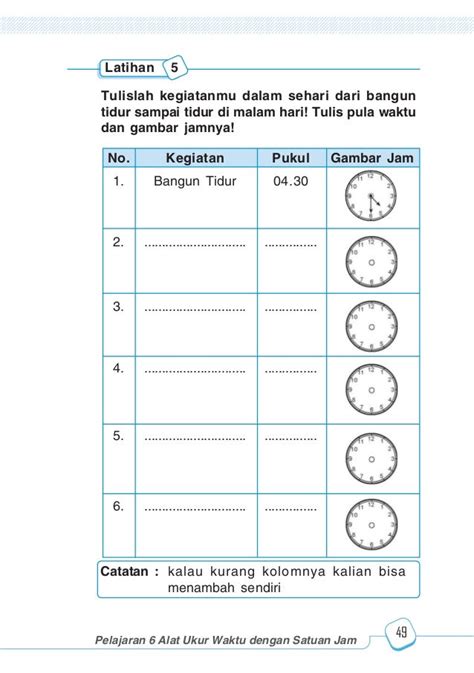 Soal Matematika Kelas 2 Sd Tentang Jam