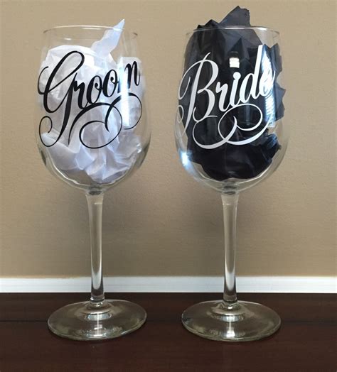 Personalized Bride And Groom Wine Glasses By 5throwsouth On Etsy Wedding Wine Glasses Bridal