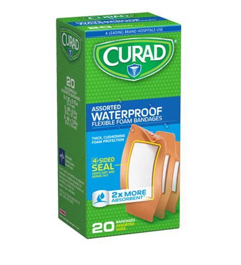 Waterproof Bandages Assorted Sizes 20 Count Curad Bandages Official