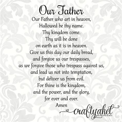 Our Father The Lords Prayer Svg Pdf Digital File Etsy Australia