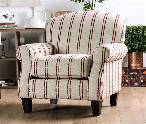 Fillmore Accent Chair Sm8350 Ch St In Striped Fabric