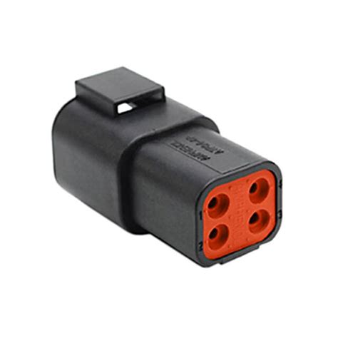 Atp04 4p Blk 4 Way Receptacle Male Black Comparable To Pn Dtp04 4p