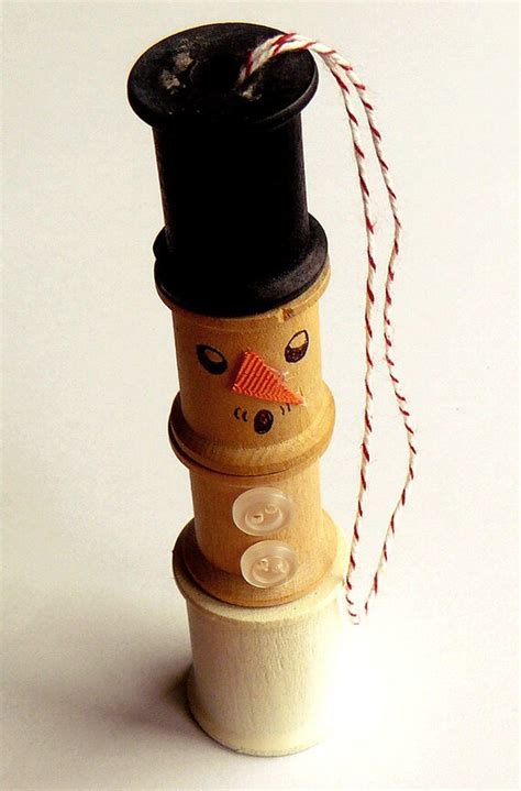 Items Similar To Handmade Thread Spool Snowman Ornament On Etsy