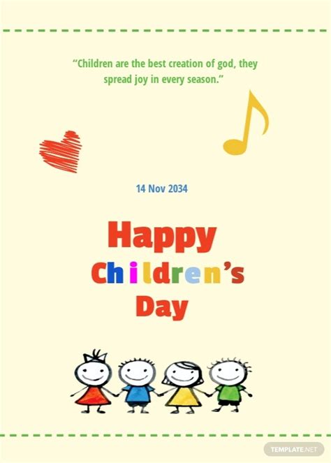 Childrens Day Greeting Card Template Psd