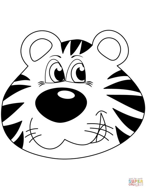 Cartoon Tiger Head Coloring Page Free Printable Coloring Pages