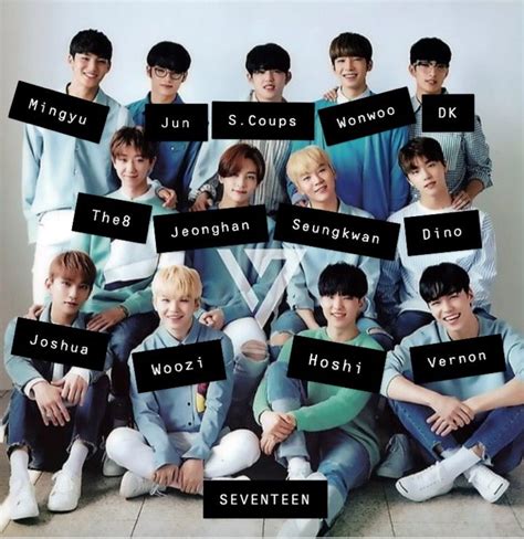 All The Seventeen Members With Faces Hope You Can Learn Their Names