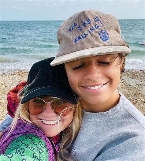 emma bunton shares sweet photo with son beau 14 and the teen now towers over her