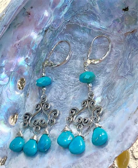 Sleeping Beauty Turquoise Turquoise Earrings Sterling Silver Etsy In
