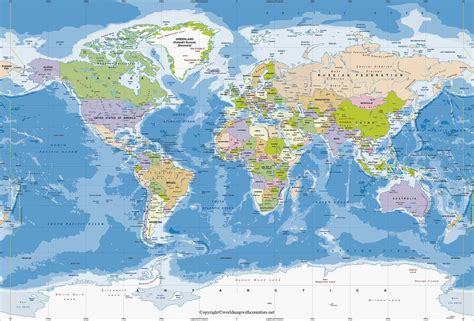 Free Printable World Map With Longitude And Latitude 13 Countries On